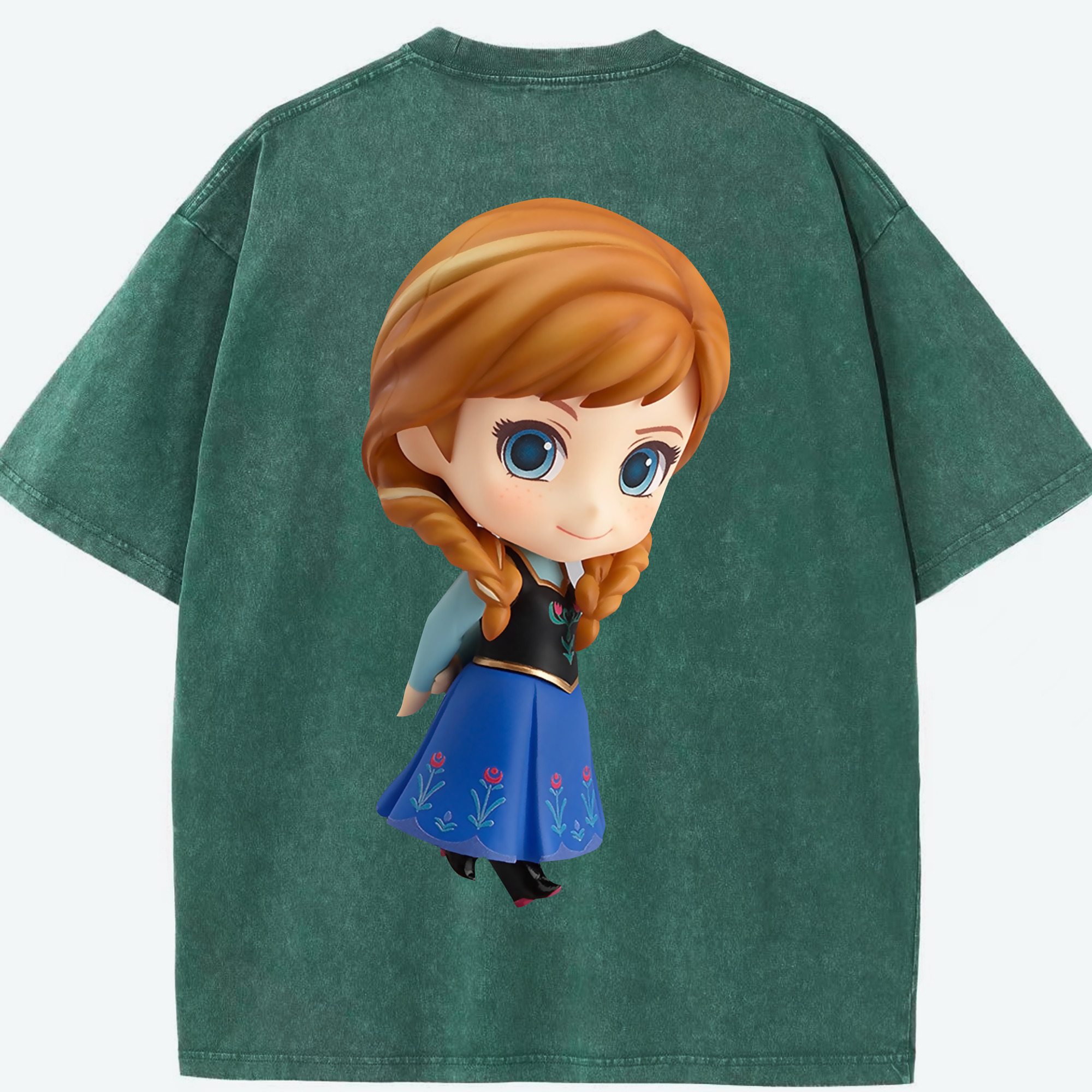 （画像用） アナと雪の女王 アンナ エルサ Frozen Anna Elsa 綿100% ヴィンテージ風 半袖Tシャツ（背面プリント）